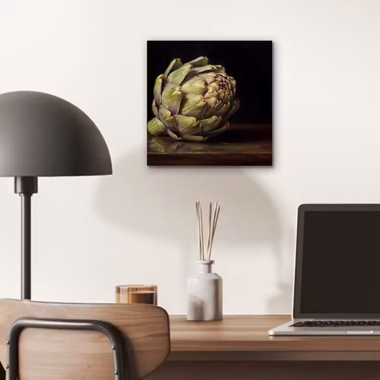 aluminium wall art - Artichoke - Food - Classic - Artichok - Eten - Klassiek aluminium wit klein