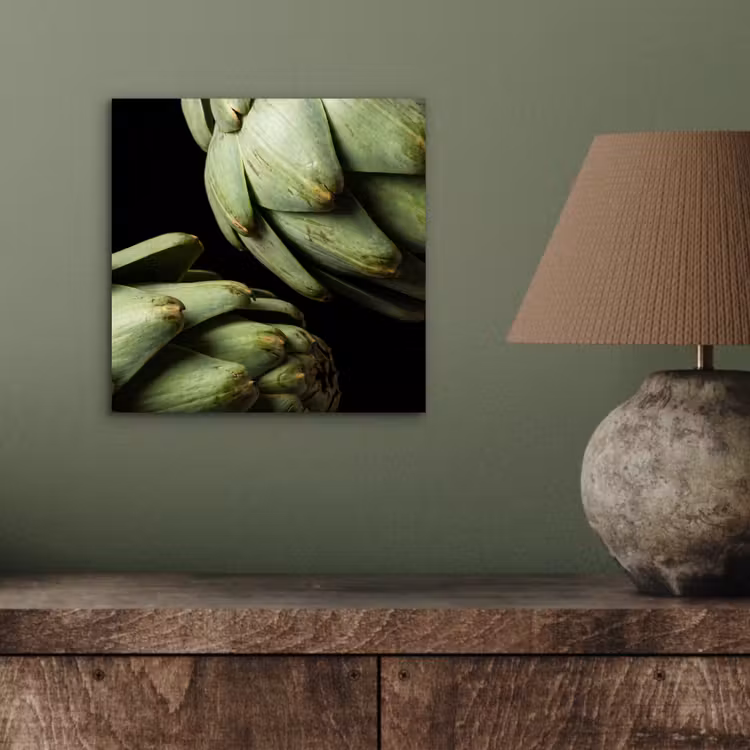 aluminium wall art - Artichoke - Green - Food - Artisjok - Groen - Eten aluminium wit klein