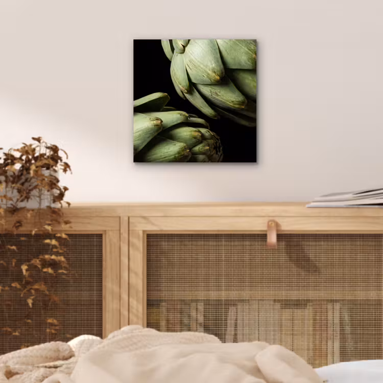 aluminium wall art - Artichoke - Green - Food - Artisjok - Groen - Eten aluminium wit klein