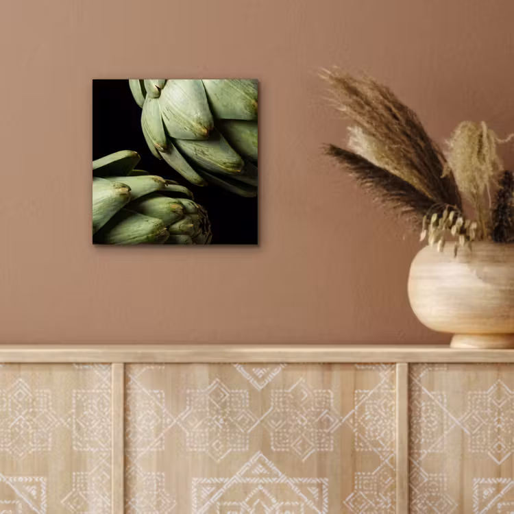 aluminium wall art - Artichoke - Green - Food - Artisjok - Groen - Eten aluminium wit klein