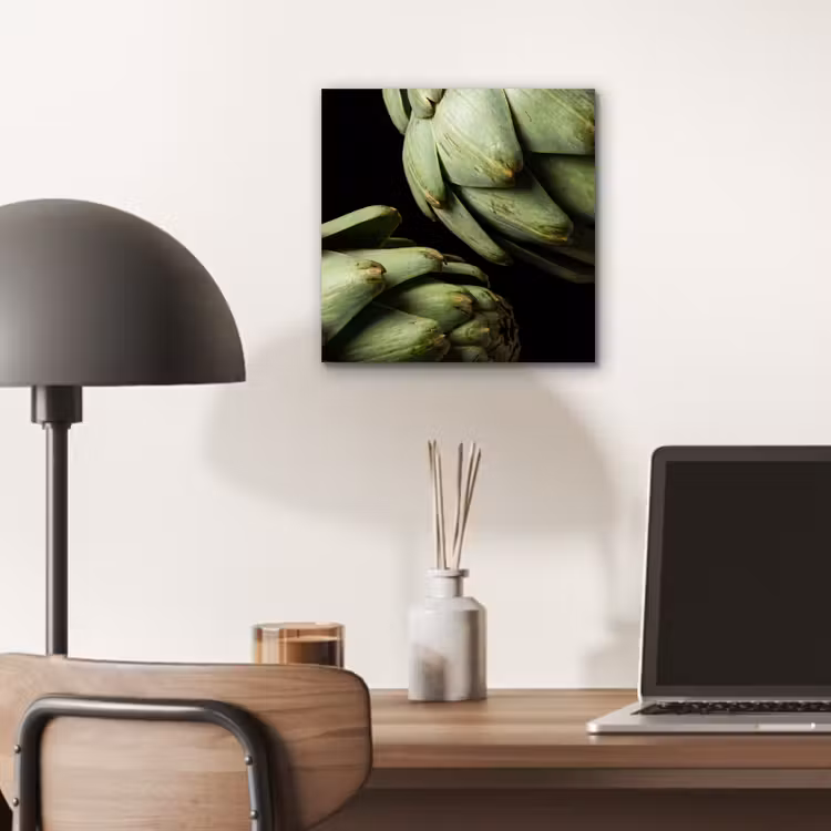 aluminium wall art - Artichoke - Green - Food - Artisjok - Groen - Eten aluminium wit klein