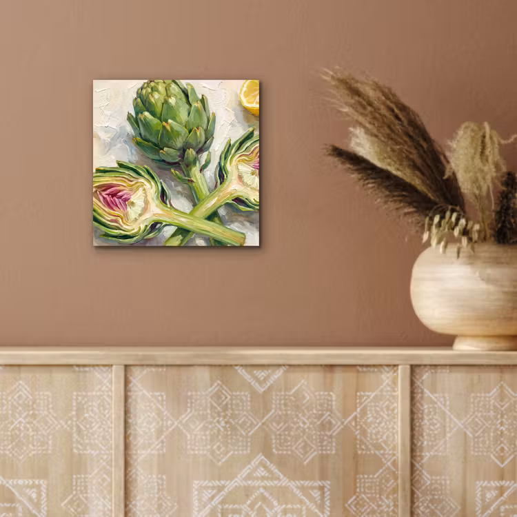 aluminium wall art - Artichoke - Lemon - Food - Artisjok - Citroen - Eten aluminium wit klein