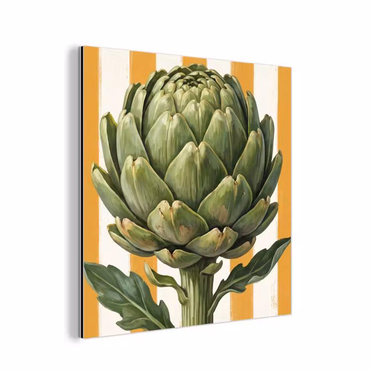 aluminium wall art - Artichoke - Modern - Vegetable - Artisjok - Modern - Groente aluminium wit klein