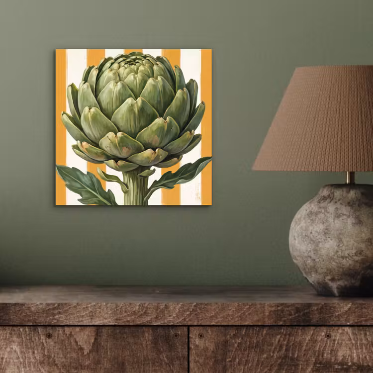 aluminium wall art - Artichoke - Modern - Vegetable - Artisjok - Modern - Groente aluminium wit klein