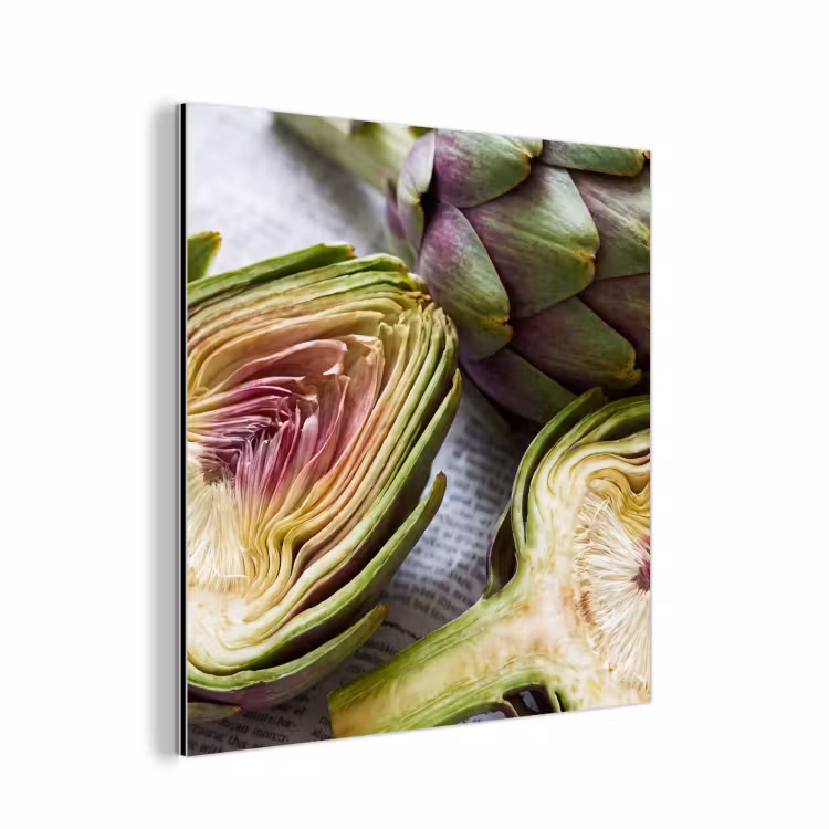 aluminium wall art - Artichoke - Sliced - Food - Artisjok - Doorgesneden - Eten aluminium wit klein