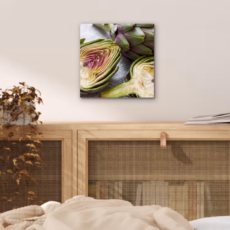aluminium wall art - Artichoke - Sliced - Food - Artisjok - Doorgesneden - Eten aluminium wit klein