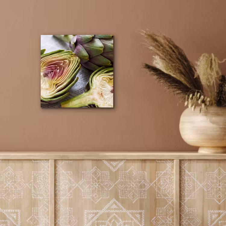 aluminium wall art - Artichoke - Sliced - Food - Artisjok - Doorgesneden - Eten aluminium wit klein