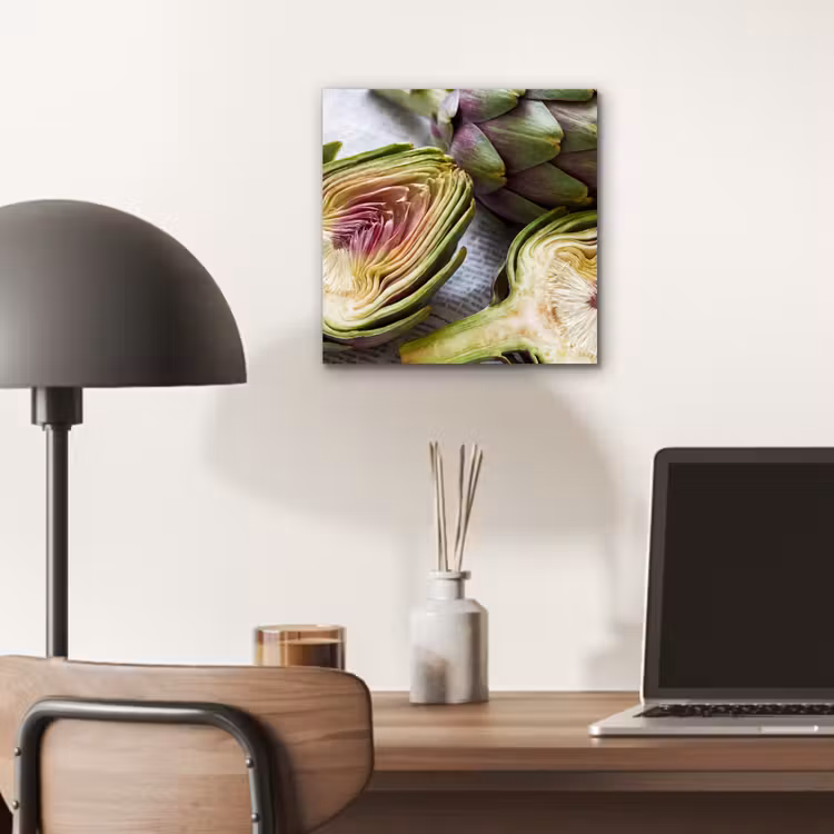 aluminium wall art - Artichoke - Sliced - Food - Artisjok - Doorgesneden - Eten aluminium wit klein