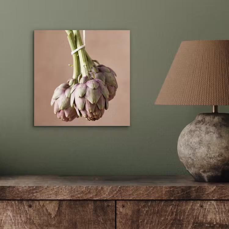aluminium wall art - Artichokes - Hanging - Vegetables - Artisjokken - Hangend - Groenten aluminium wit klein