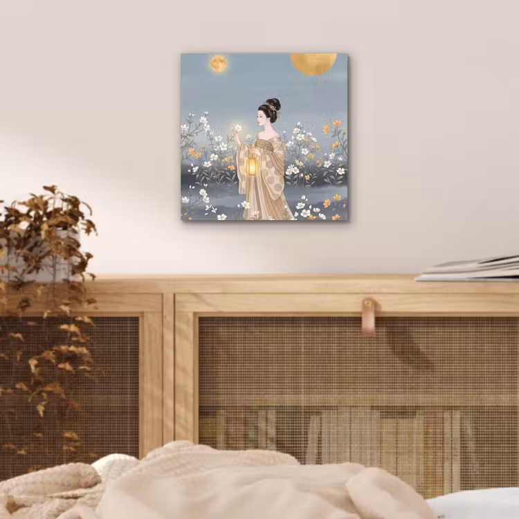 Aziatisch - Vrouw - Kimono aluminium wit klein -sfeer3