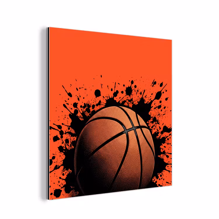 Basketbal - Verf - Sport - Oranje aluminium wit klein -3d