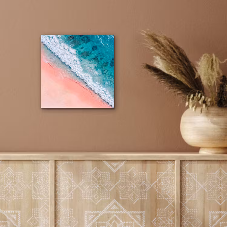 Strand - Oceaan - Golven - Roze Zand - Natuur aluminium wit klein -sfeer4
