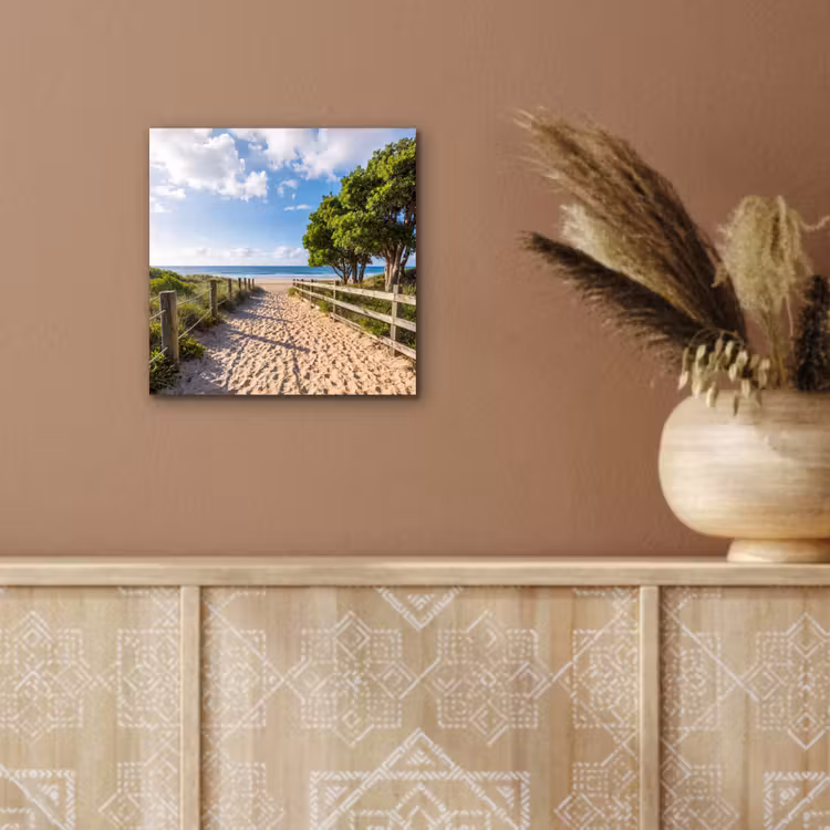 Strand - Zandpad - Oceaan - Natuur aluminium wit klein -sfeer4