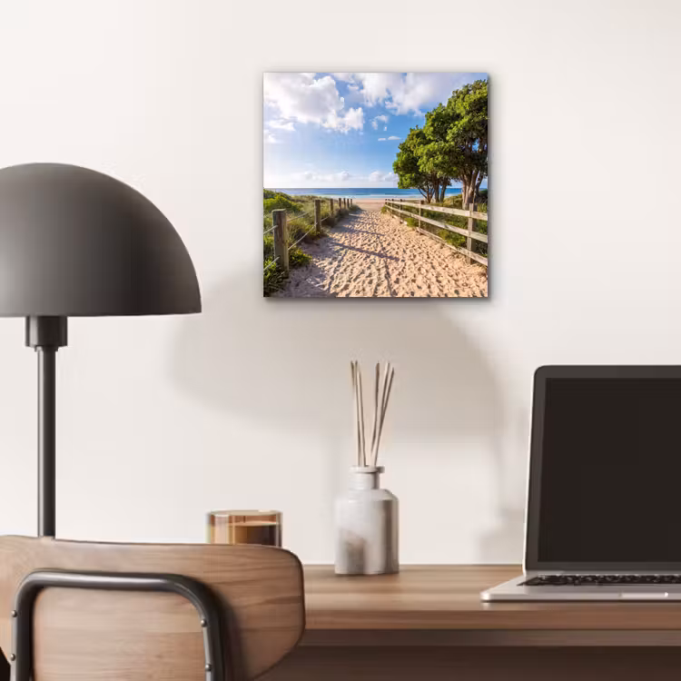 Strand - Zandpad - Oceaan - Natuur aluminium wit klein -sfeer5