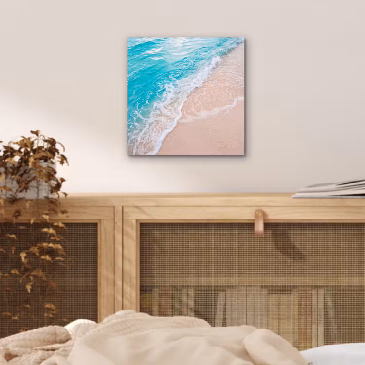Strand - Zee - Golf - Natuur - Blauw aluminium wit klein -sfeer3