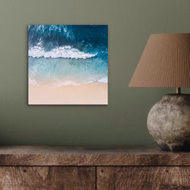 Strand - Zee - Golven - Natuur - Blauw aluminium wit klein -sfeer2