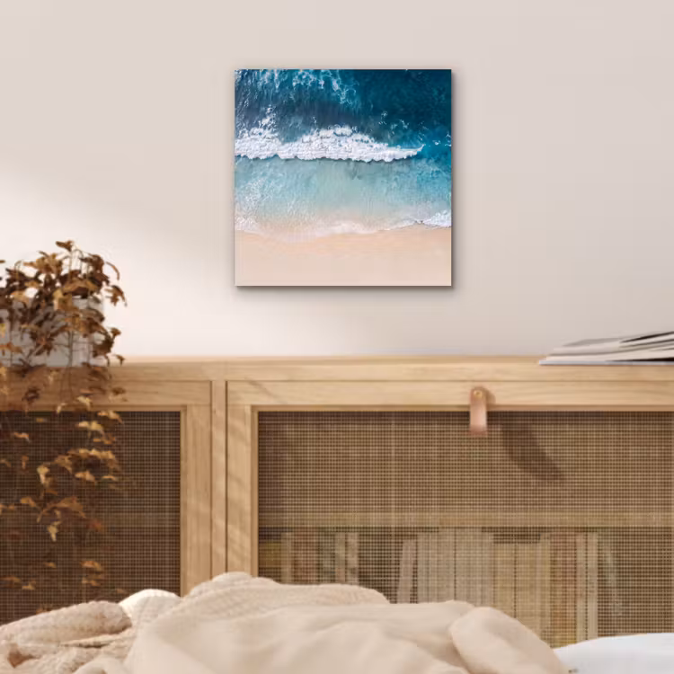 Strand - Zee - Golven - Natuur - Blauw aluminium wit klein -sfeer3