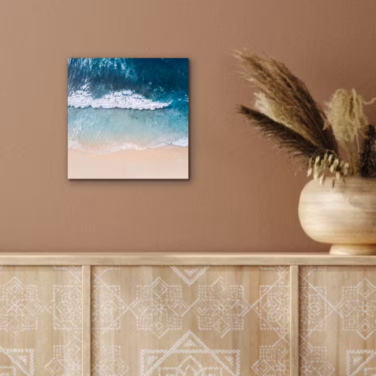 Strand - Zee - Golven - Natuur - Blauw aluminium wit klein -sfeer4