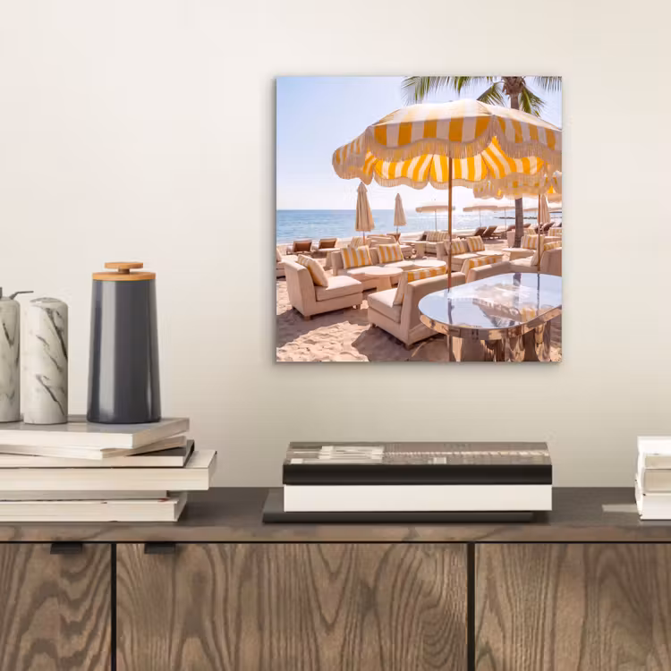 Strand - Ligbedden - Vakantie - Modern - Geel aluminium wit klein -sfeer1