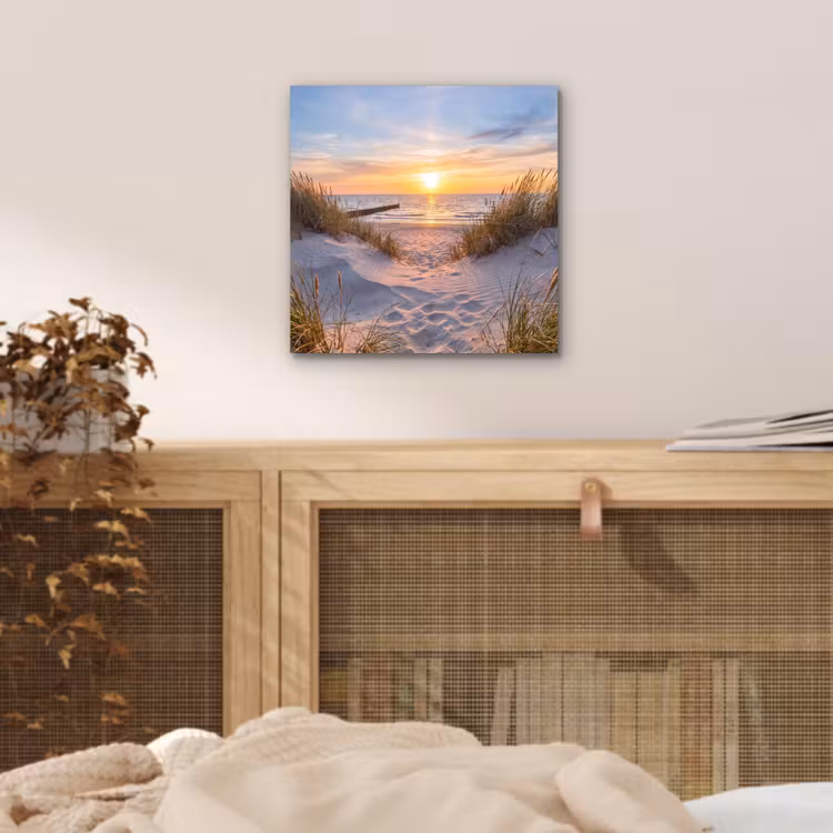 Strand - Zonsondergang - Natuur - Landschap aluminium wit klein -sfeer3