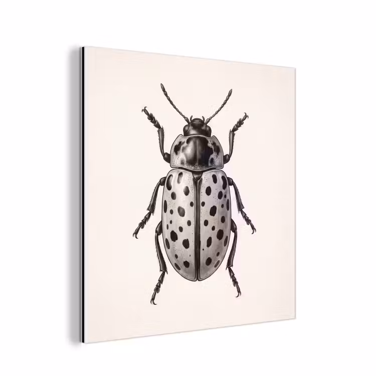 Kever - Insect - Vintage aluminium wit klein -3d