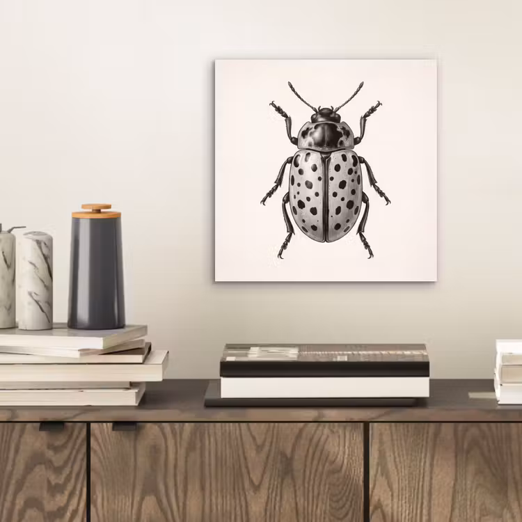 Kever - Insect - Vintage aluminium wit klein -sfeer1