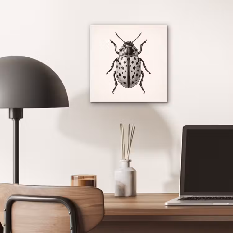 Kever - Insect - Vintage aluminium wit klein -sfeer5