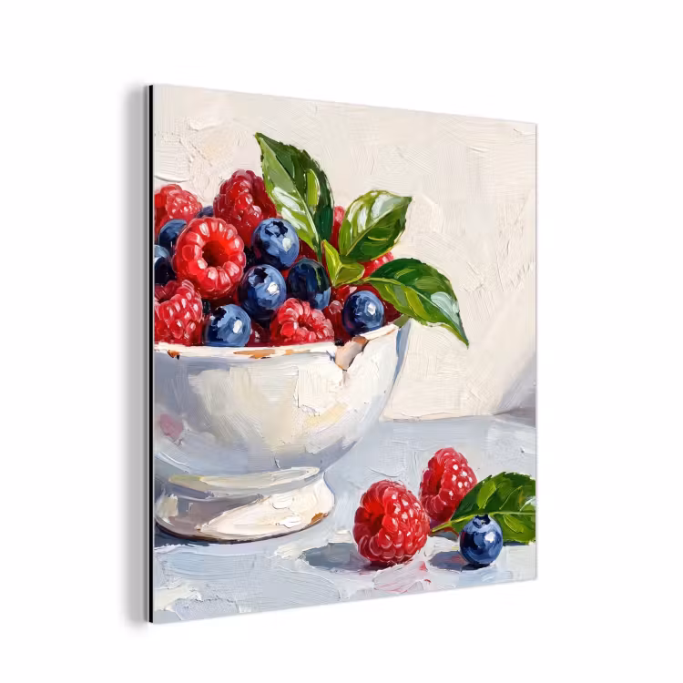aluminium wall art - Berries - Bowl - Food - Bessen - Kom - Eten aluminium wit klein