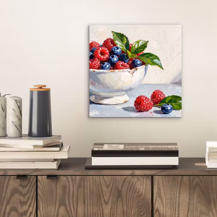 aluminium wall art - Berries - Bowl - Food - Bessen - Kom - Eten aluminium wit klein