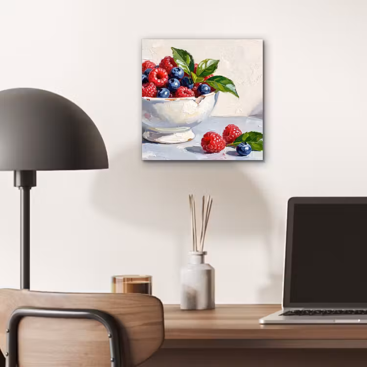 aluminium wall art - Berries - Bowl - Food - Bessen - Kom - Eten aluminium wit klein
