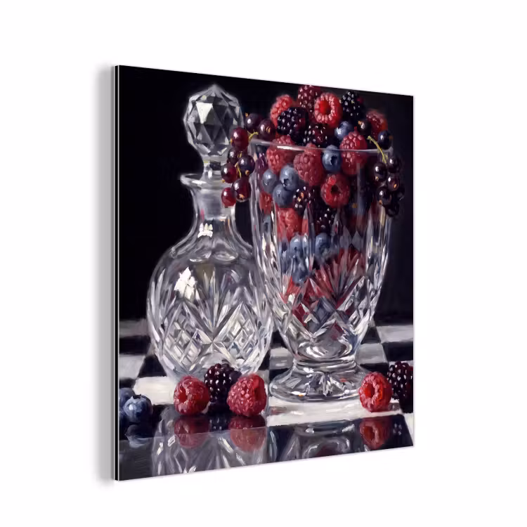 aluminium wall art - Berries - Crystal - Still Life - Bessen - Kristal - Stilleven aluminium wit klein