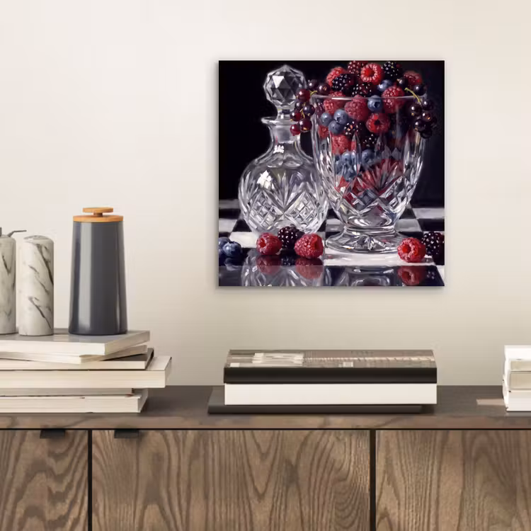 aluminium wall art - Berries - Crystal - Still Life - Bessen - Kristal - Stilleven aluminium wit klein