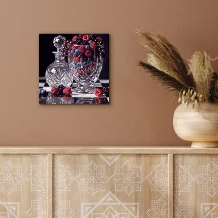 aluminium wall art - Berries - Crystal - Still Life - Bessen - Kristal - Stilleven aluminium wit klein