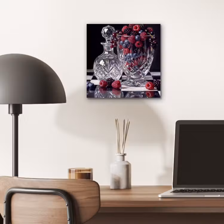 aluminium wall art - Berries - Crystal - Still Life - Bessen - Kristal - Stilleven aluminium wit klein