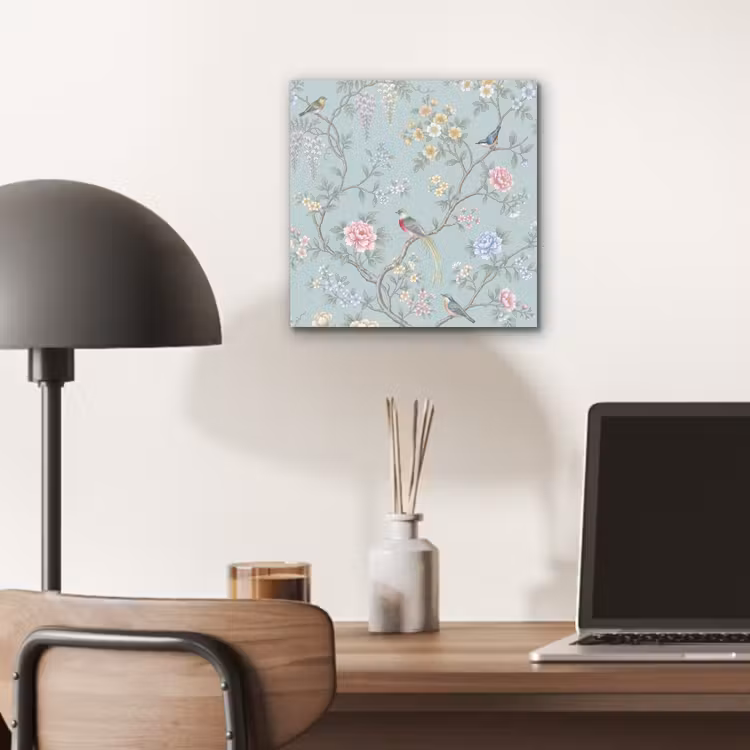 Vogel - Bloemen - Kleurrijk aluminium wit klein -sfeer5