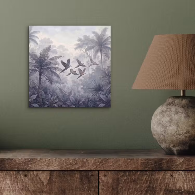 Vogel - Vliegend - Jungle - Vintage - Dieren aluminium wit klein -sfeer2