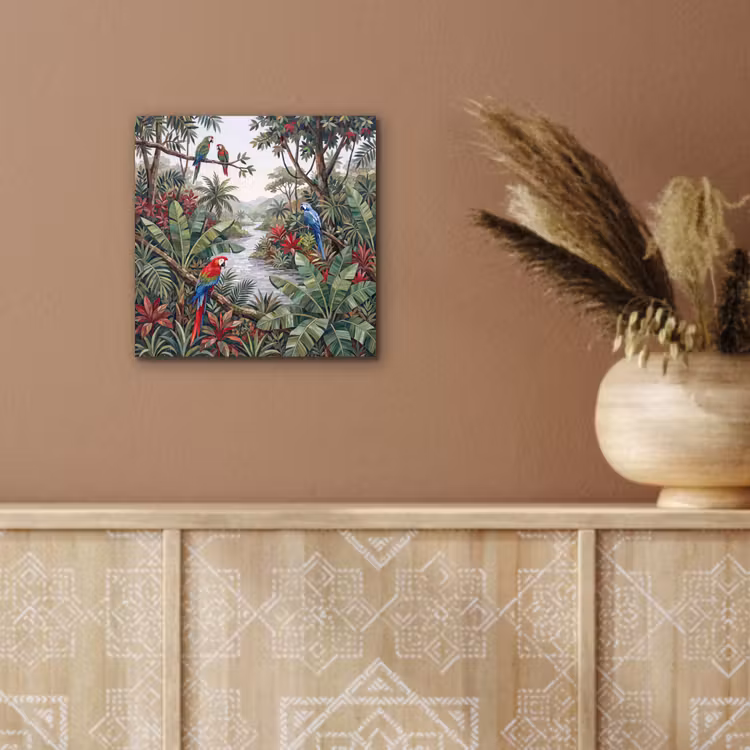 Vogel - Jungle - Natuur - Mozaïek - Groen aluminium wit klein -sfeer4