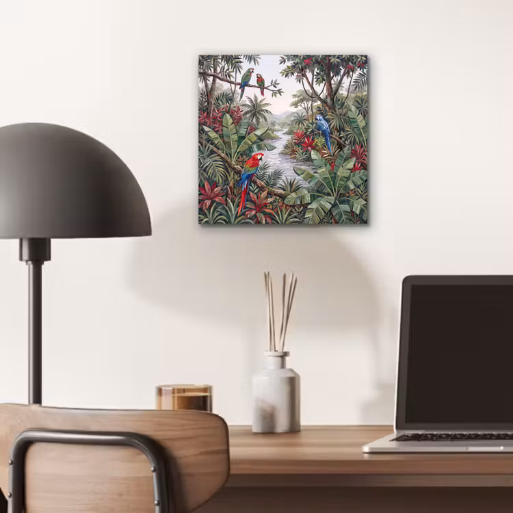 Vogel - Jungle - Natuur - Mozaïek - Groen aluminium wit klein -sfeer5