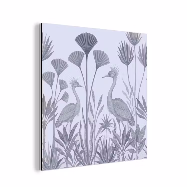 Vogel - Tropisch - Illustratie - Blauwgrijs - Natuur aluminium wit klein -3d