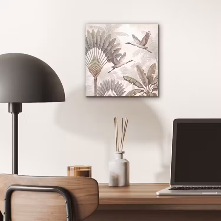 Vogel - Tropisch - Jungle - Natuur - Beige aluminium wit klein -sfeer5