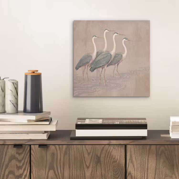 Vogel - Water - Natuur - Vintage aluminium wit klein -sfeer1