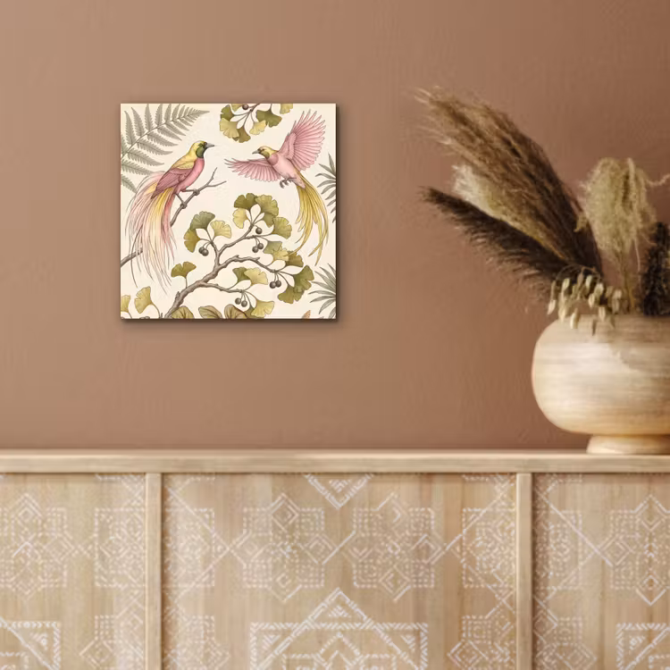 Vogels - Tropisch - Botanisch - Roze aluminium wit klein -sfeer4