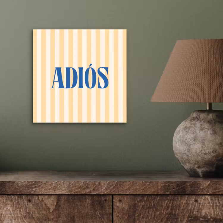 Blauw - Geel - Strepen - Adiós aluminium wit klein -sfeer2