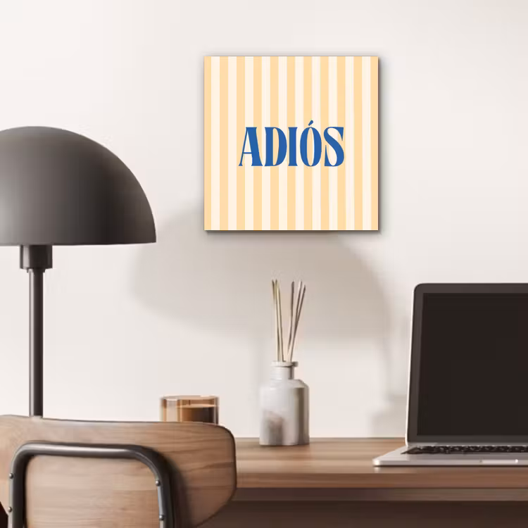 Blauw - Geel - Strepen - Adiós aluminium wit klein -sfeer5