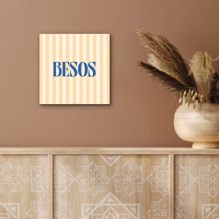 Blauw - Geel - Strepen - Besos aluminium wit klein -sfeer4