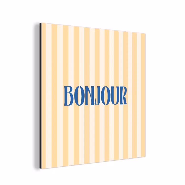 Blauw - Geel - Strepen - Bonjour aluminium wit klein -3d