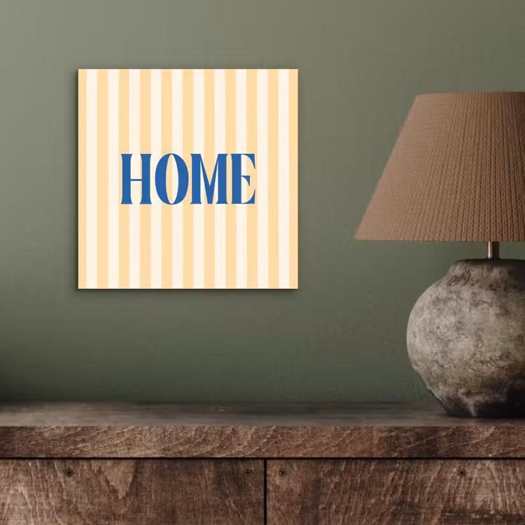 Blauw - Geel - Strepen - Home aluminium wit klein -sfeer2