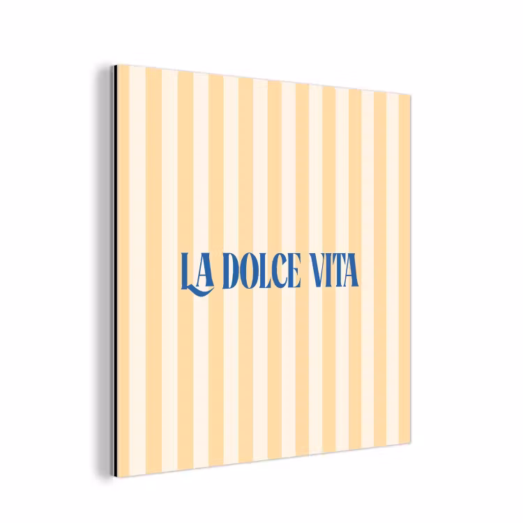 Blauw - Geel - Strepen - La Dolce Vita aluminium wit klein -3d