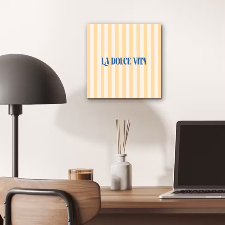 Blauw - Geel - Strepen - La Dolce Vita aluminium wit klein -sfeer5