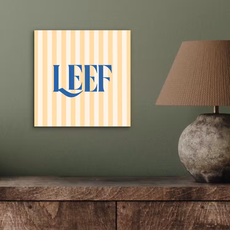Blauw - Geel - Strepen - Leef aluminium wit klein -sfeer2